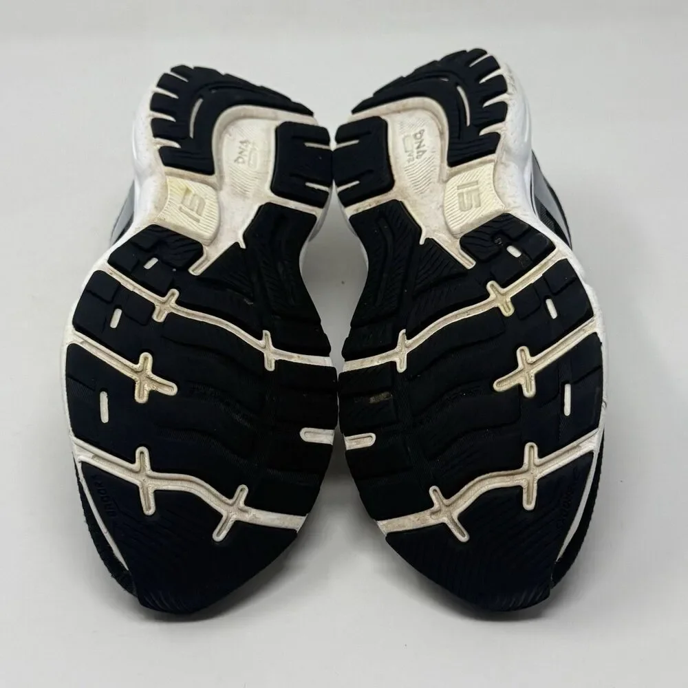 Brooks Ghost 15 Shoes Womens 7 M Black White Mesh Lightweight Running Sneakers